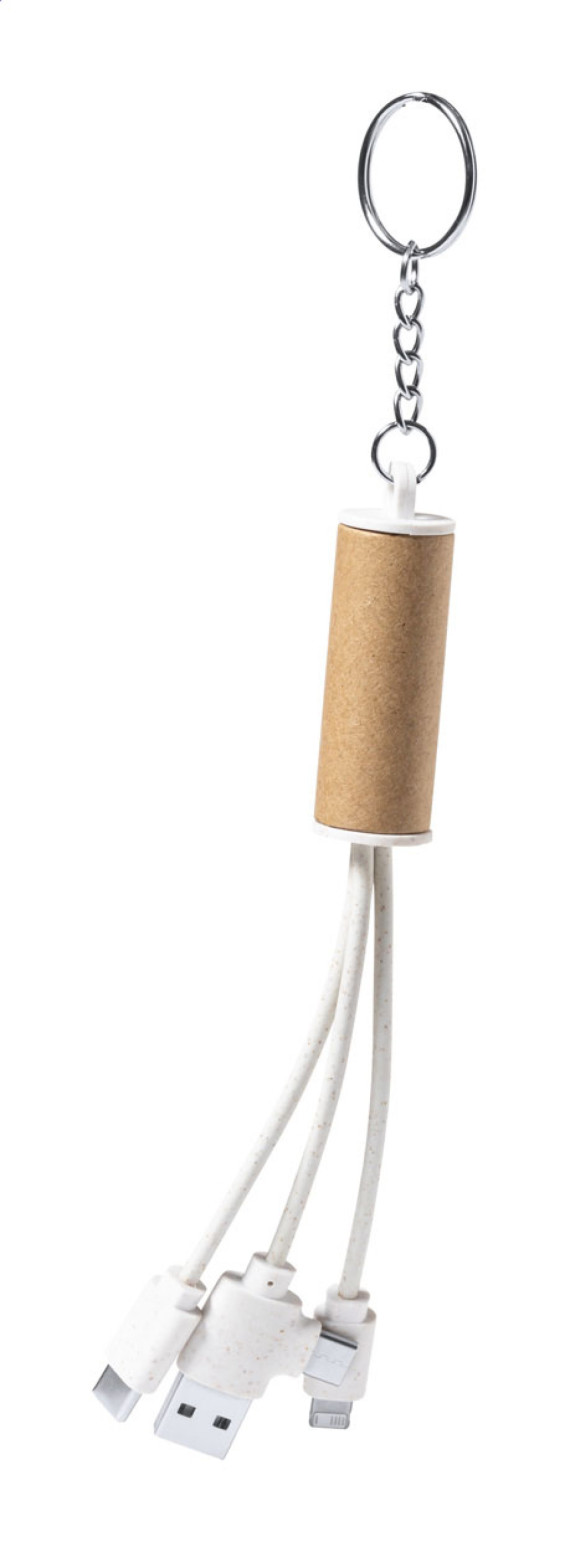 Paplen přívěšek na klíče s USB nabíjecím kabelem