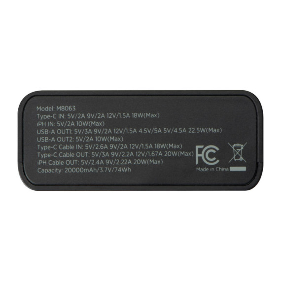 Powerbanka Marbella 20 000 mAh