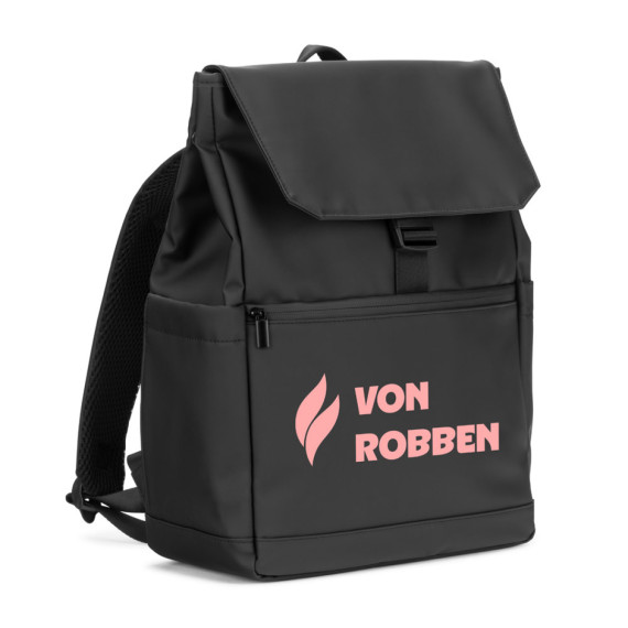 AZORES BAG. Batoh na notebook z PU (16"), s klopou zakrývající všechny přihrádky