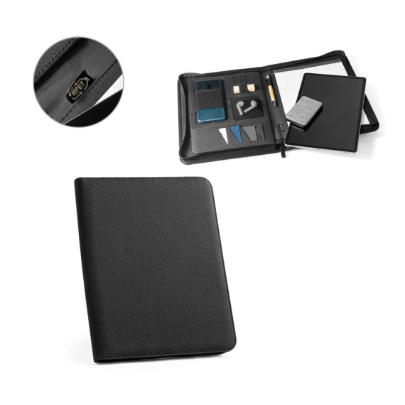 EMERGE FOLDER II. Složka A4 z materiálu recyklovaného polyesteru (100% rPET) 300D se zipem