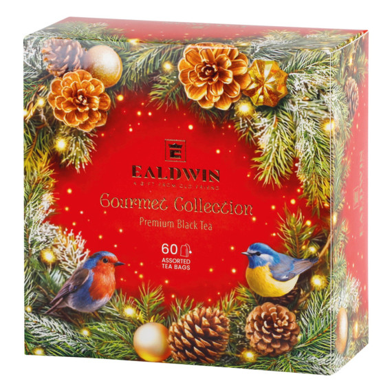 EALDWIN XMAS RED. Kolekce 60 čajů - černé čaje s příchutí