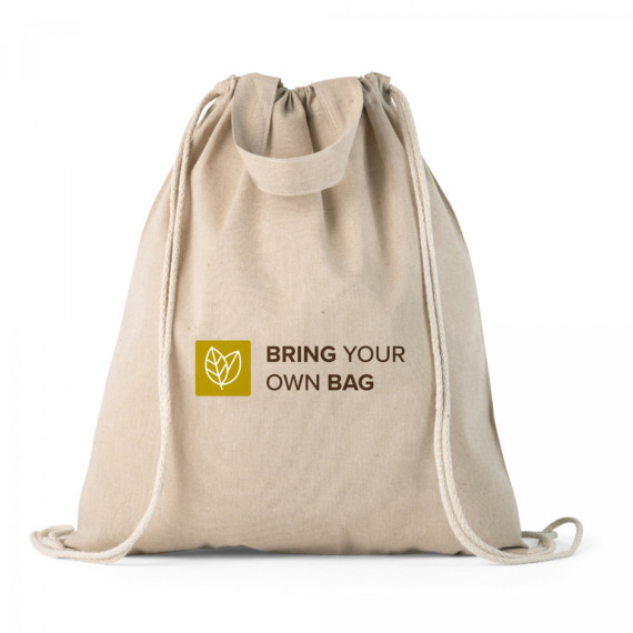 RISSANI. Stahovací vak z recyklované bavlny (70 %) a recyklovaného polyesteru (30 % rPET) (140 g/m²)