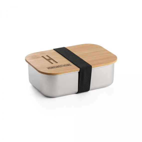 SHINO. Obědová krabička. Obědový box z nerezové oceli s bambusovým víkem