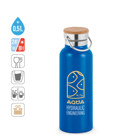 RAGNAR. Dvoustěnná vakuově izolovaná lahev z nerezové oceli (36 % recyklované), 570 ml