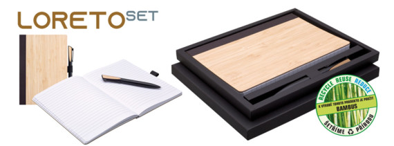 LORETO zápisník s propiskou v krabičce