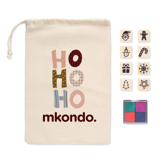 STAMPIE, 8 dřevěných vánočních razítek