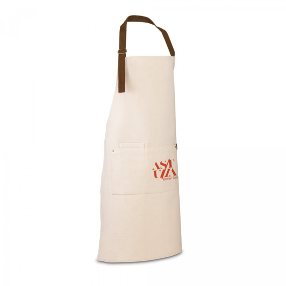 HOLM. Zástěra ze 100% bavlněného plátna (320 g/m²) s kovovými detaily