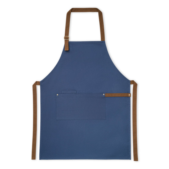 VESPER. Zástěra ze 100% bavlněného plátna (300 g/m²) s kovovými detaily