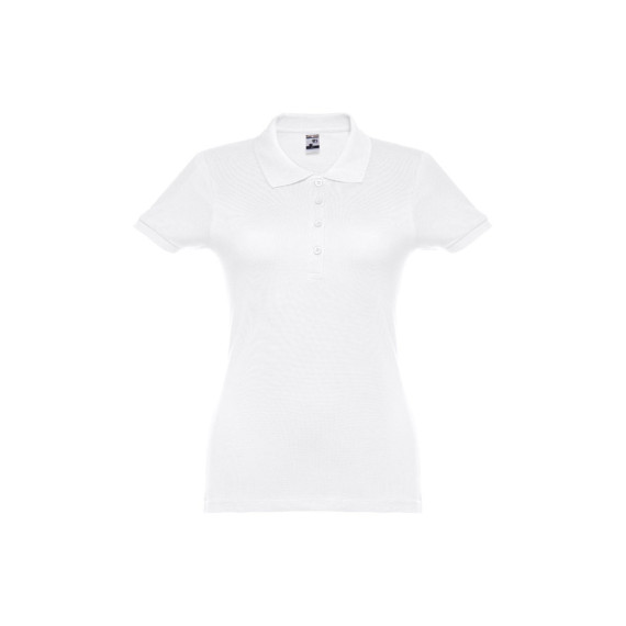 THC EVE WH. Dámské polo s krátkým rukávem s páskem z mykané bavlny