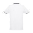 THC ROME WH. Pánské dvoubarevné bavlněné polo triko. Bílá barva