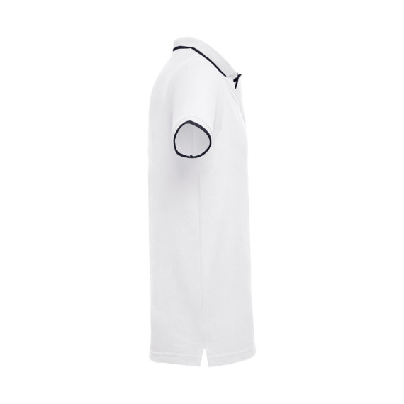 THC ROME WH. Pánské dvoubarevné bavlněné polo triko. Bílá barva