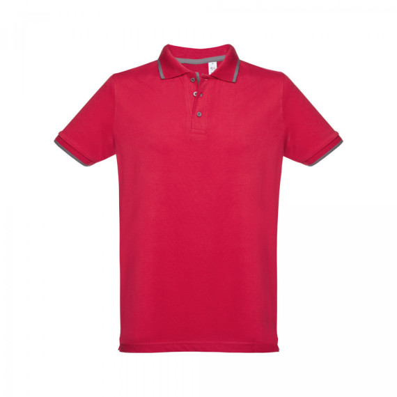 THC ROME. Pánské dvoubarevné bavlněné polo tričko