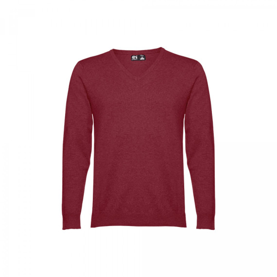 THC MILAN. Pánský svetr s výstřihem do V z bavlny a polyamidu
