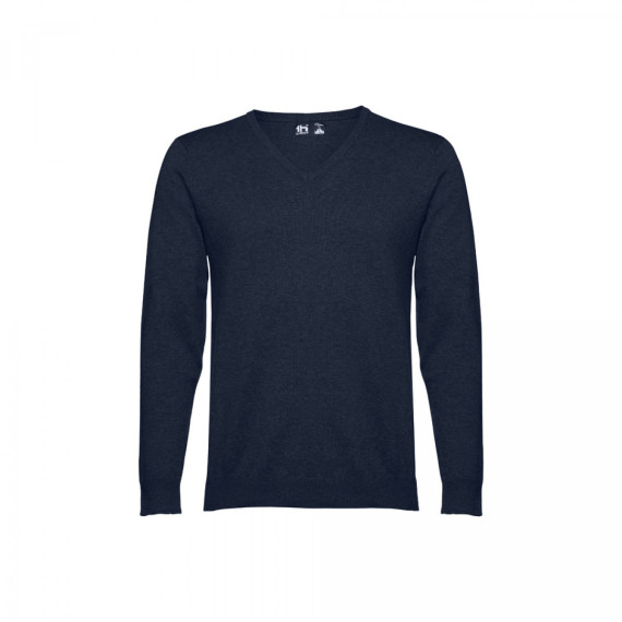 THC MILAN. Pánský svetr s výstřihem do V z bavlny a polyamidu