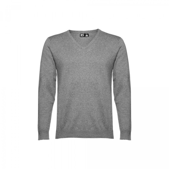 THC MILAN. Pánský svetr s výstřihem do V z bavlny a polyamidu