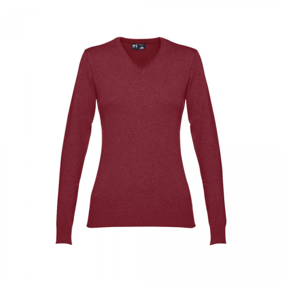 THC MILAN WOMEN. Dámský svetr s výstřihem do V z bavlny a polyamidu