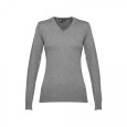 THC MILAN WOMEN. Dámský svetr s výstřihem do V z bavlny a polyamidu