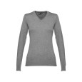 THC MILAN WOMEN. Dámský svetr s výstřihem do V z bavlny a polyamidu