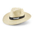 EDWARD POLI. Přírodní slaměný klobouk s polyesterovým páskem