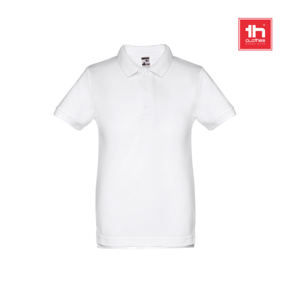 THC ADAM KIDS WH. Dětské polo tričko s krátkým rukávem (unisex). Bílá barva