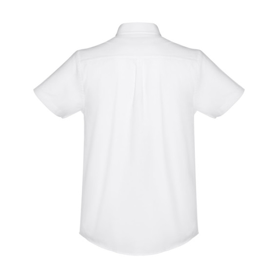 THC LONDON WH. Pánská oxfordská košile s krátkým rukávem. Bílá barva