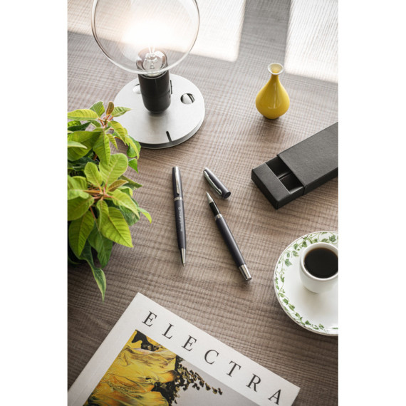 RE-LANDO-SET. Sada kuličkového pera se recyklovaným hliníkovým (100% rAL) tělem