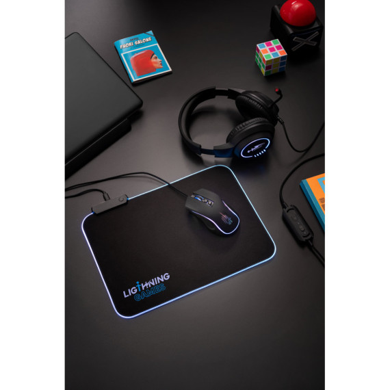THORNE MOUSEPAD RGB. Herní podložka pod myš s RGB LED osvětlením z polyesteru