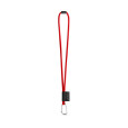 75089. SET Lanyard TUBE Long (Ø 7 mm) s karabinou ve tvaru D 55 mm a bezpečnostní sponou Ø 7 mm