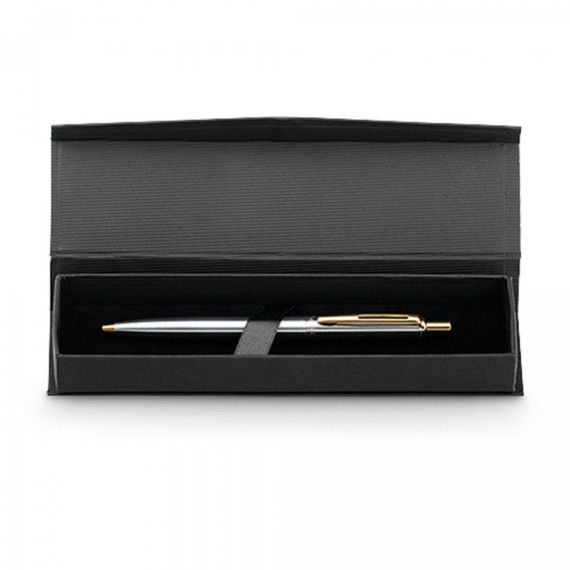 SILVERIO. Kuličkové pero z nerez oceli s lesklým tělem a klipem