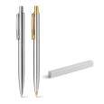 SILVERIO. Kuličkové pero z nerez oceli s lesklým tělem a klipem