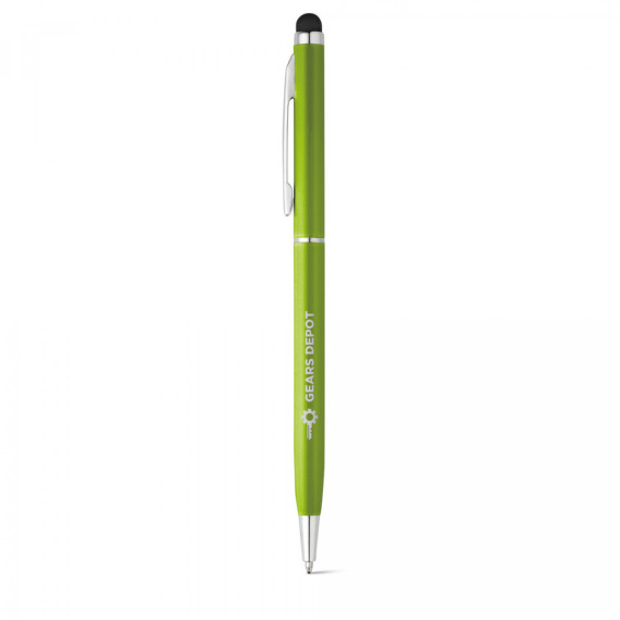 ZOE. Hliníkové kuličkové pero s otočným mechanismem a dotykovým hrotem