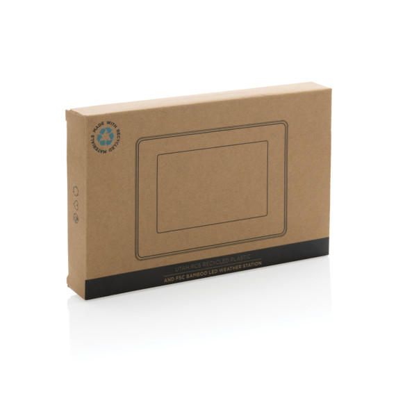 LED hodiny Utah z RCS rec. plastu a bambusu