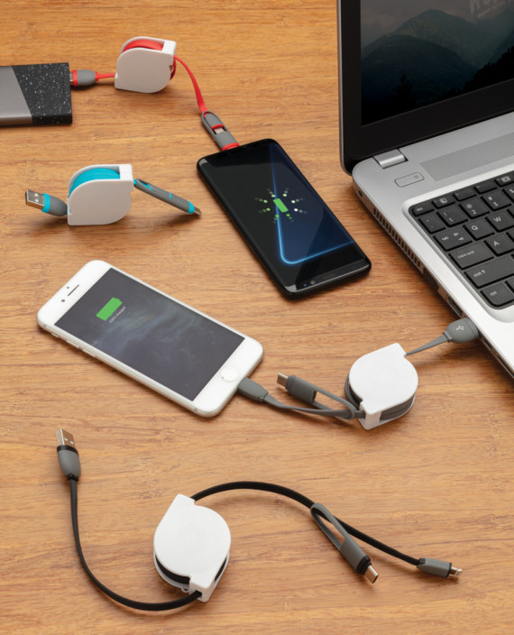 Svinovací nabíjecí kabel 3 v 1