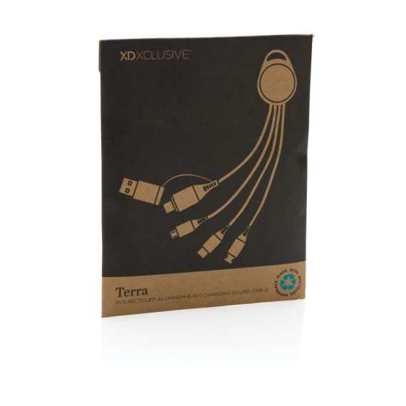 Nabíjecí kabel 6 v 1 Terra 12cm z RCS recykl. hliníku a TPE