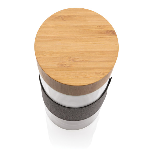 Dvoustěnná skleněná láhev s bambusovým uzávěrem Impact