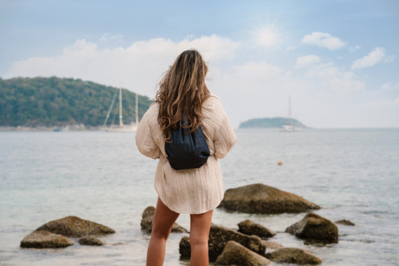 Šňůrkový batoh Impact z recyklovaného denimu AWARE™