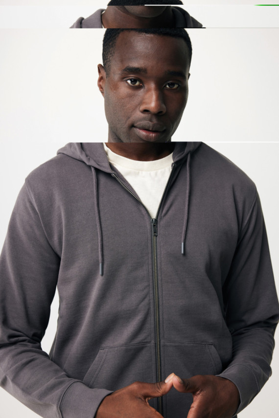 Mikina na zip s kapucí IQONIQ Abisko z recykl. bavlny