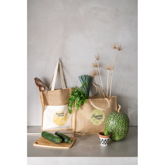 BRAGA. Jutová taška (240 g/m²) a kapsa ze 100% bavlny (140 gm²)