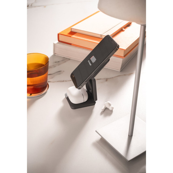 BROGLIE. Super rychlá 15W magnetická bezdrátová nabíječka 4v1 ve recyklovaného ABS (100% rABS)