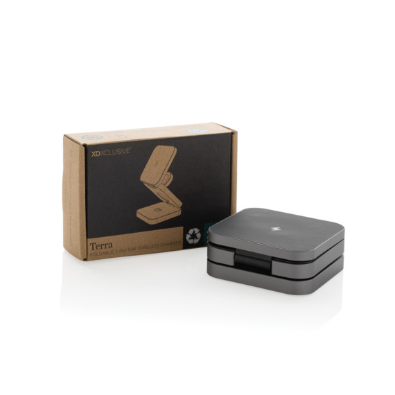 Skládací nabíječka 3v1 15W Terra z RCS recykl. hliníku