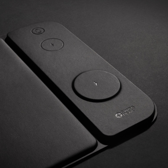 Podložka pod myš z RCS recykl. PU s 15W bezdrát. nabíjením