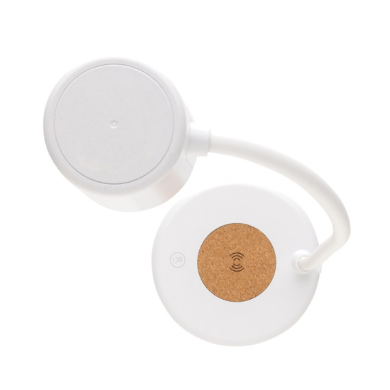 Stolní lampa Zenara s 15W bezdr. nabíjením z RCS plastu