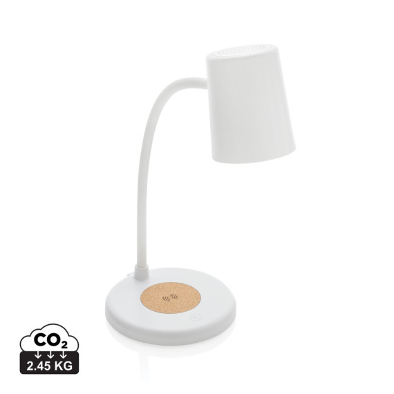 Stolní lampa Zenara s 15W bezdr. nabíjením z RCS plastu