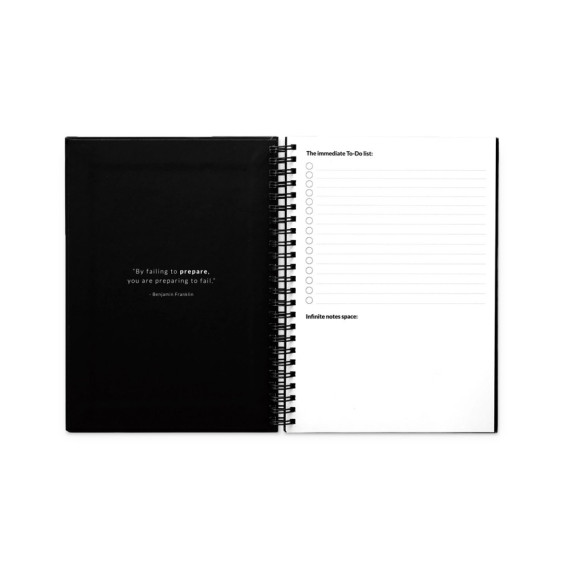 STARTER KIT INFINITE PLANNER A5. Sada obsahuje "nekonečný deník", čistící sadu, fix a držák na popisovače