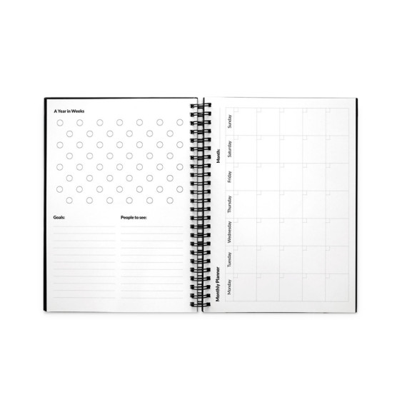 STARTER KIT INFINITE PLANNER A5. Sada obsahuje "nekonečný deník", čistící sadu, fix a držák na popisovače