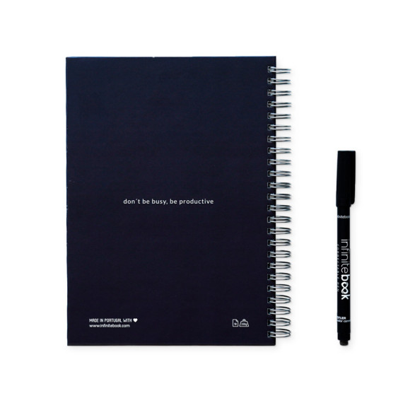 STARTER KIT INFINITE PLANNER A5. Sada obsahuje "nekonečný deník", čistící sadu, fix a držák na popisovače