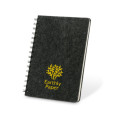 MISHIMA. Zápisník A5 s polotvrdým obalem z recyklované plsti (100% rPET) s kroužky a linkovanými stránkami