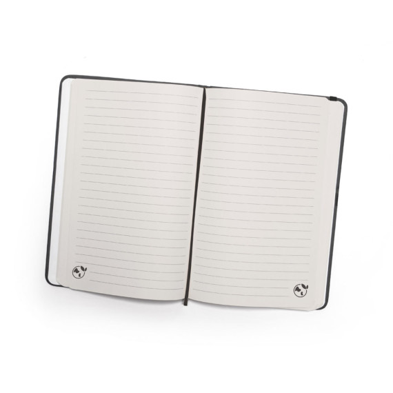CAMPUS. Zápisník A5 v pevné vazbě z PU (35% recyklace) s linkovanými stránkami ze 100% recyklovaného