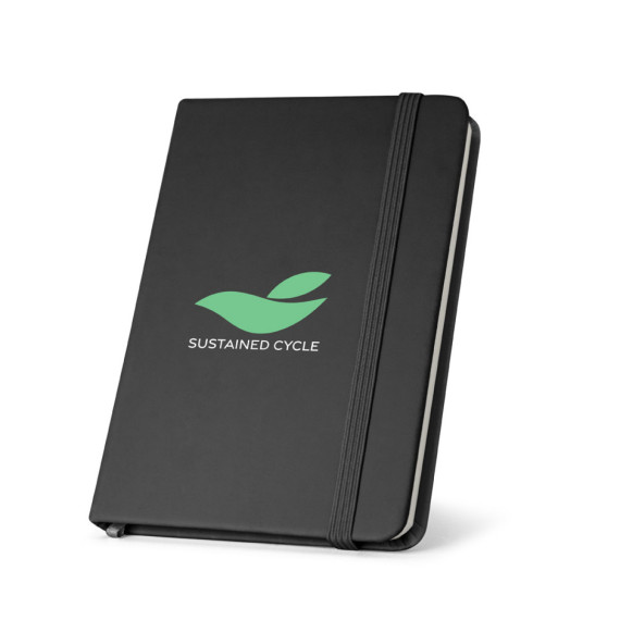 CAMPUS. Zápisník A5 v pevné vazbě z PU (35% recyklace) s linkovanými stránkami ze 100% recyklovaného