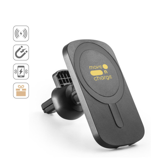KOCH. Držák smartphonu do auta s bezdrátovou magnetickou nabíječkou 15W ve recyklovaného ABS (100% rABS)